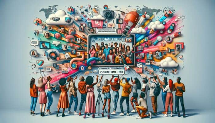 Influencers using vibrant, brand-aligned graphics and videos on social media to promote a product.