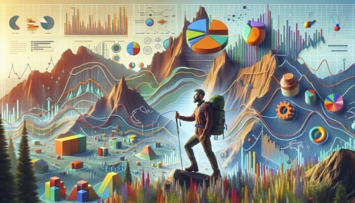 Infographic showing market research, demographic insights, and trend analysis for supplements with charts and graphs.