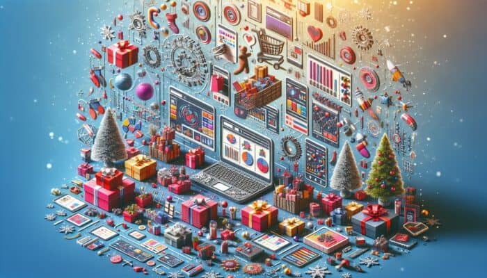 An e-commerce platform's holiday campaign with user-generated content, gift guides, and themed collections, boosting engagement and sales.